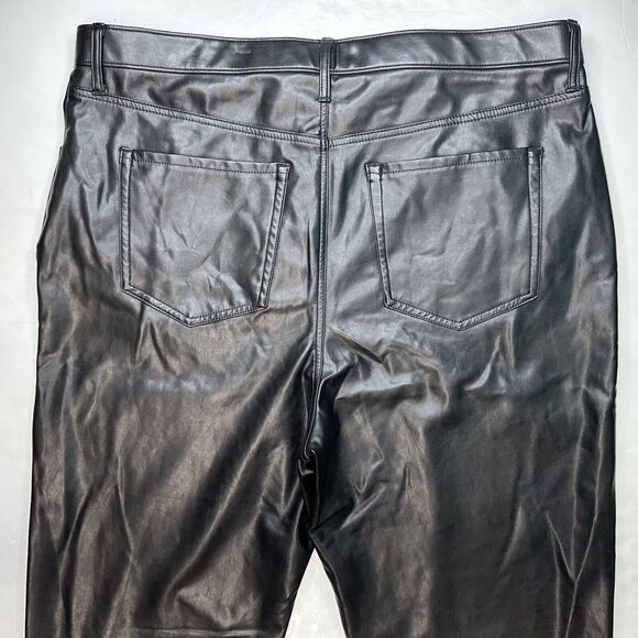 Abercrombie Fitch Ankle Straight Ultra Hi-Rise Faux Leather Pant 35/20 Black EUC - Picture 12 of 15